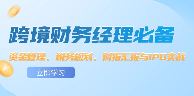 图片[1]-跨境 财务经理必备：资金管理、税务规划、财报汇报与IPO实战-淘金部落