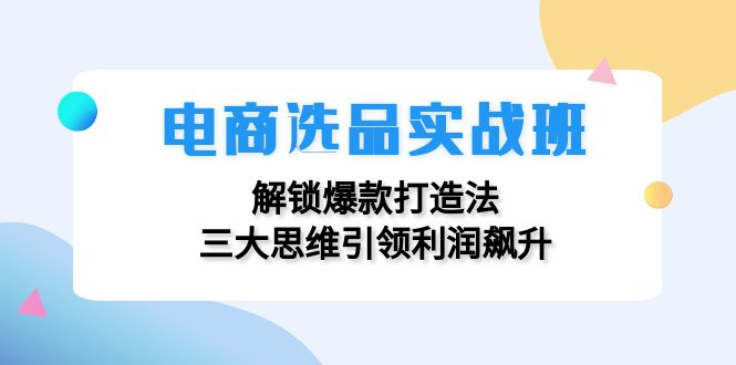 图片[1]-电商选品实战班：解锁爆款打造法，三大思维引领利润飙升-淘金部落