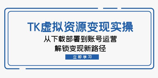 跨境电商TK虚拟资料变现实操：从下载部署到账号运营，解锁变现新路径 -1