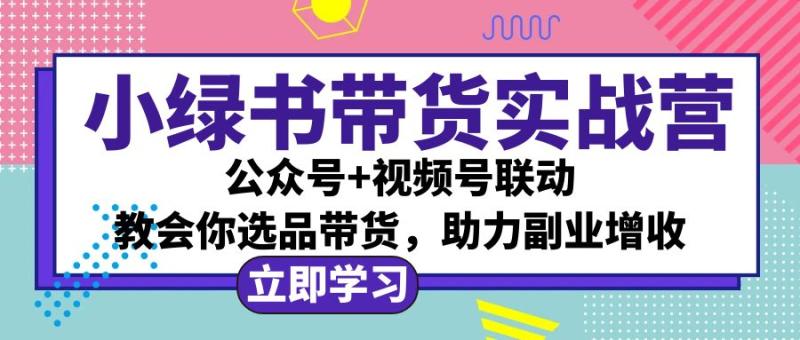 小绿书AI带货实战营：公众号+视频号联动，教会你选品带货，助力副业增收