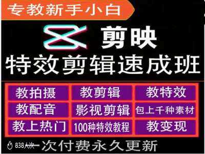 剪映特效教程和运营变现教程，特效剪辑速成班，专教新手小白 -1