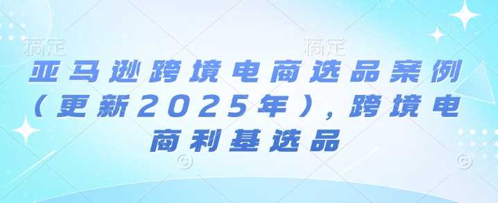 亚马逊跨境电商选品案例(更新2025年)，跨境电商利基选品 -1