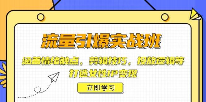 流量引爆实战班，涵盖情绪触点，剪辑技巧，投放逻辑等，打造女性IP变现 -1