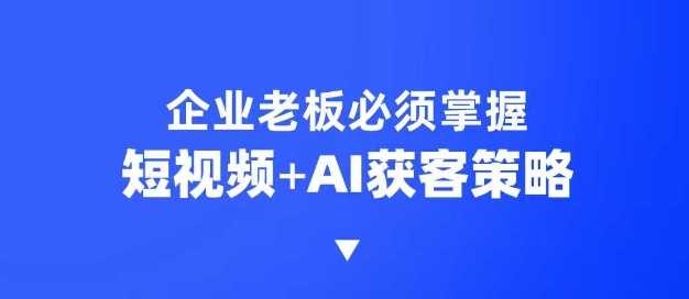 企业短视频AI获客霸屏流量课，6步短视频+AI突围法，3大霸屏抢客策略 -1