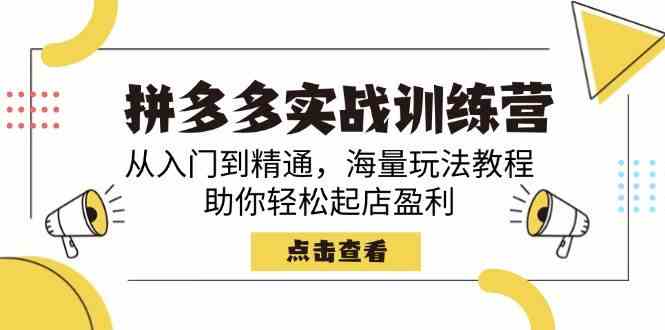 拼多多实战训练营，从入门到精通，海量玩法教程，助你轻松起店盈利 -1